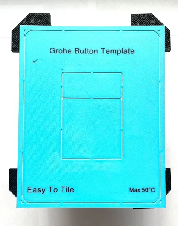 Hidden Grohe WC Flush Button Strait Edge icl. template for Cutout Button - Image 3